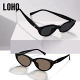 LOHO женские солнцезащитные очки «кошачий глаз», новинка 2025 года, женские квадратные круглые солнцезащитные очки для близорукости с защитой от ультрафиолета, маленькие солнцезащитные очки для фотосессии для лица