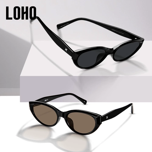 LOHO женские солнцезащитные очки «кошачий глаз», новинка 2025 года, женские квадратные круглые солнцезащитные очки для близорукости с защитой от ультрафиолета, маленькие солнцезащитные очки для фотосессии для лица