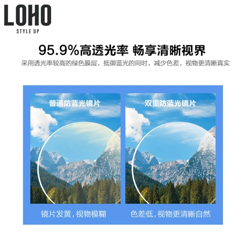 【Такая же модель в торговом центре】 Loho Blue Eshelash Lens Lens Anti-Slue Light 2 штуки с миопийской асферической ультра-тонкой 1,74 индивидуальной пленкой