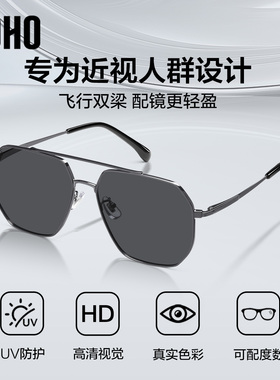 LOHO飞行员墨镜男开车专用偏光防晒紫外线可配近视太阳镜LH09708