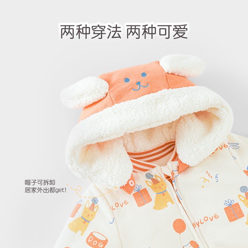 babylove宝宝加厚连帽新生儿棉服 babylove连身衣/爬服/哈衣