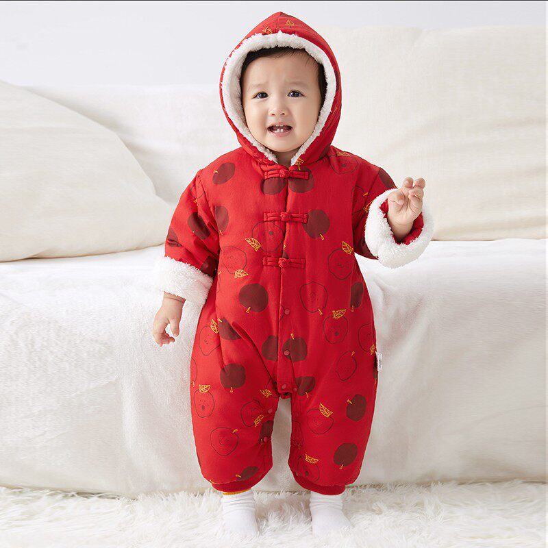 babylove加厚宝宝外出冬装夹棉哈衣 babylove连身衣/爬服/哈衣