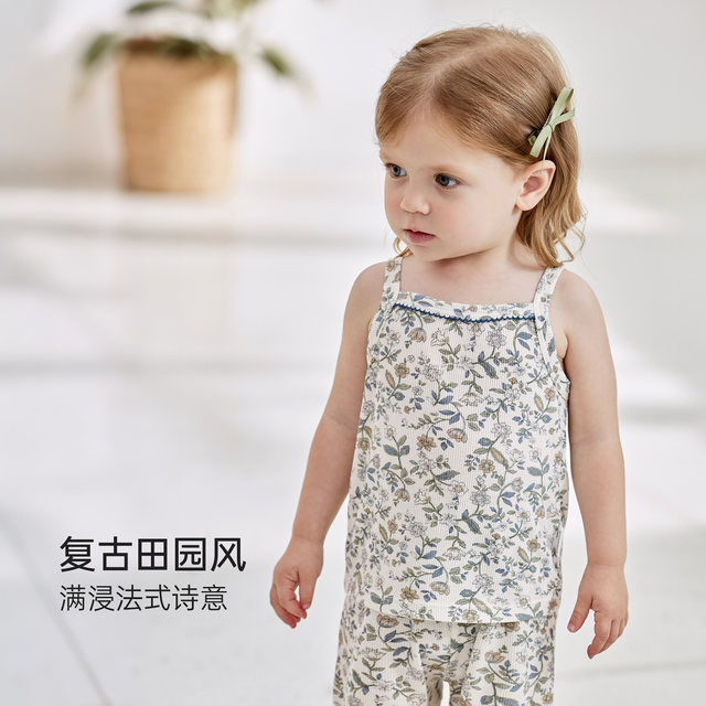 Babylove ເດັກນ້ອຍຍິງຊຸດ summer modal suspender ເທິງສັ້ນສອງສິ້ນຊຸດ summer dress ສໍາລັບນັດ summer