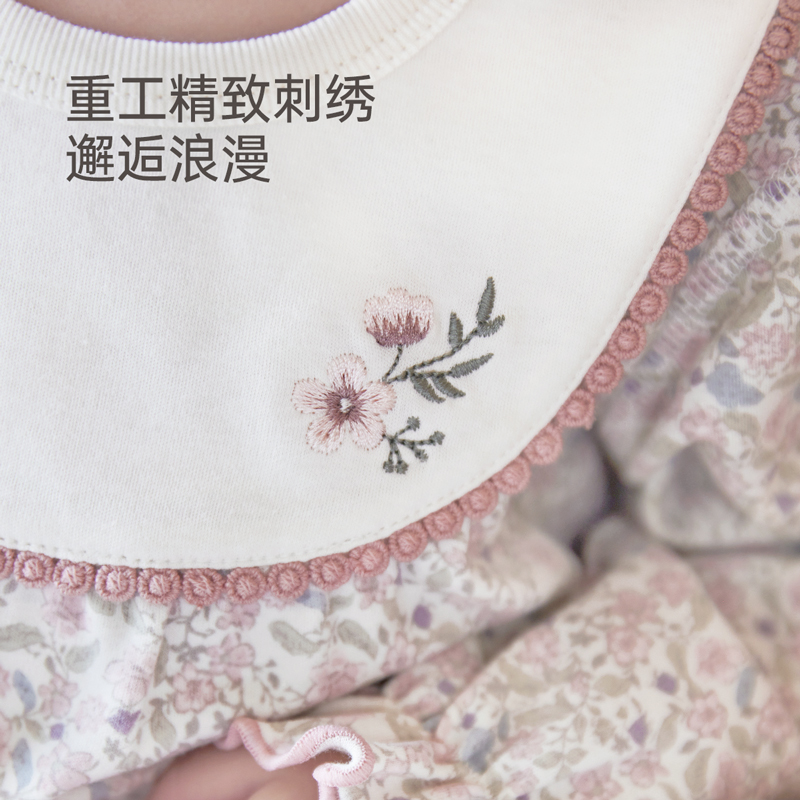 babylove婴儿连体衣春秋款纯棉哈衣爬服新生儿衣服女宝宝可爱春装 - 图2