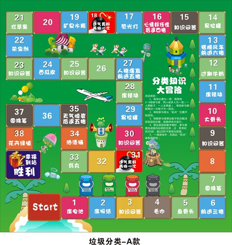 垃圾分类飞行棋超大真人版游戏棋环保文明交通益智禁毒飞行棋定制 - 图1
