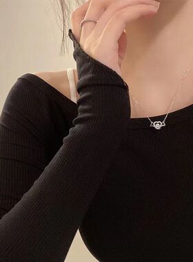ins爱心项链女轻奢小众冷淡风新款锁骨链设计感颈链简约气质