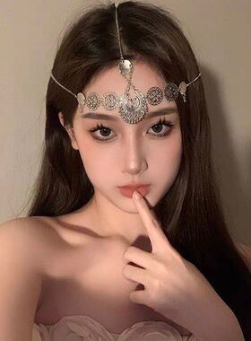 波西米亚头饰复古额头链发饰眉心坠古风精灵异域风情仙女婚纱西域