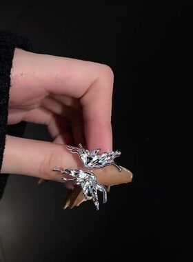个性蝴蝶开口戒指女ins潮小众设计师高级感网红冷淡风时尚食指戒