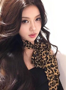 美式复古辣妹风豹纹围巾高级感纯欲风薄款长条丝巾氛围感领巾披肩