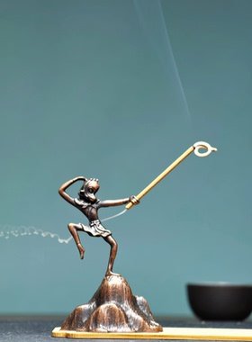 创意孙悟空金属香座禅意茶室