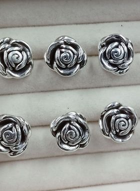 清迈手工戒指耳饰纯银空心