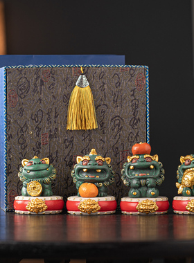 青砂石祝福国潮桌面前程似锦礼品