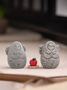 青砂石造景桌面小天使海利亚摆件