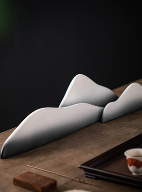 陶瓷鱼缸造景中式沙盘桌面雪山