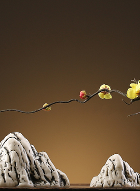 创意小山假山摆件陶瓷鱼缸造景装饰禅意家居客厅玄关摆设工艺品