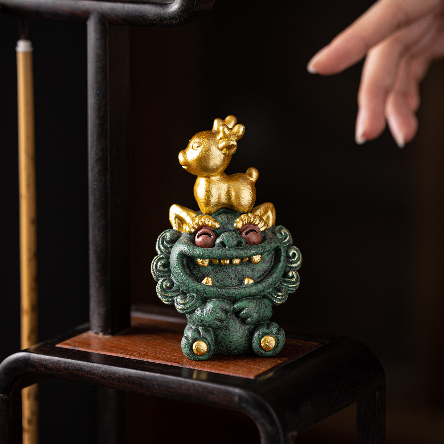 国潮指鹿为马招财桌面摆件家居装饰工艺品可爱风狮爷文创礼品盒装,淘宝优惠券,粉丝福利购,淘宝优惠卷