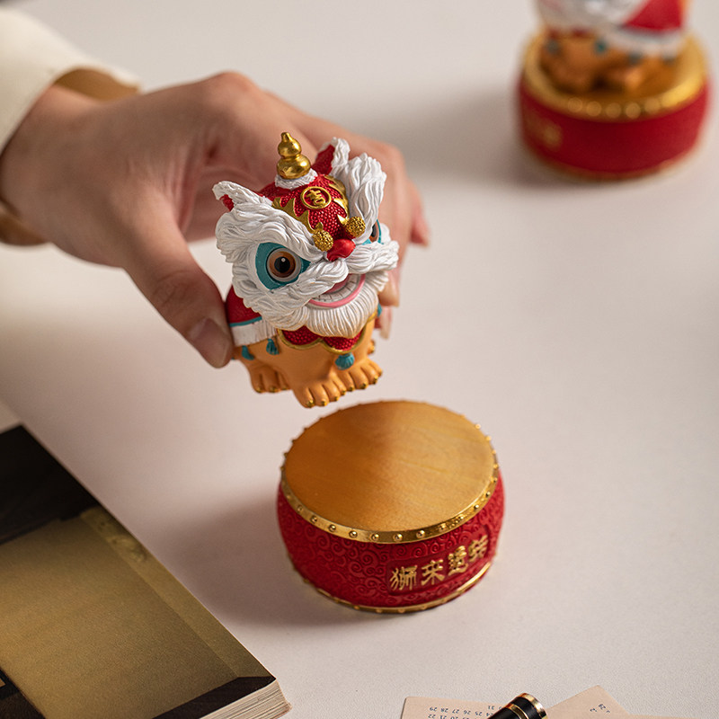 国潮文创佛山舞狮桌面摆件装饰高级感小众醒狮工艺品开业乔迁礼品,淘宝优惠券,粉丝福利购,淘宝优惠卷