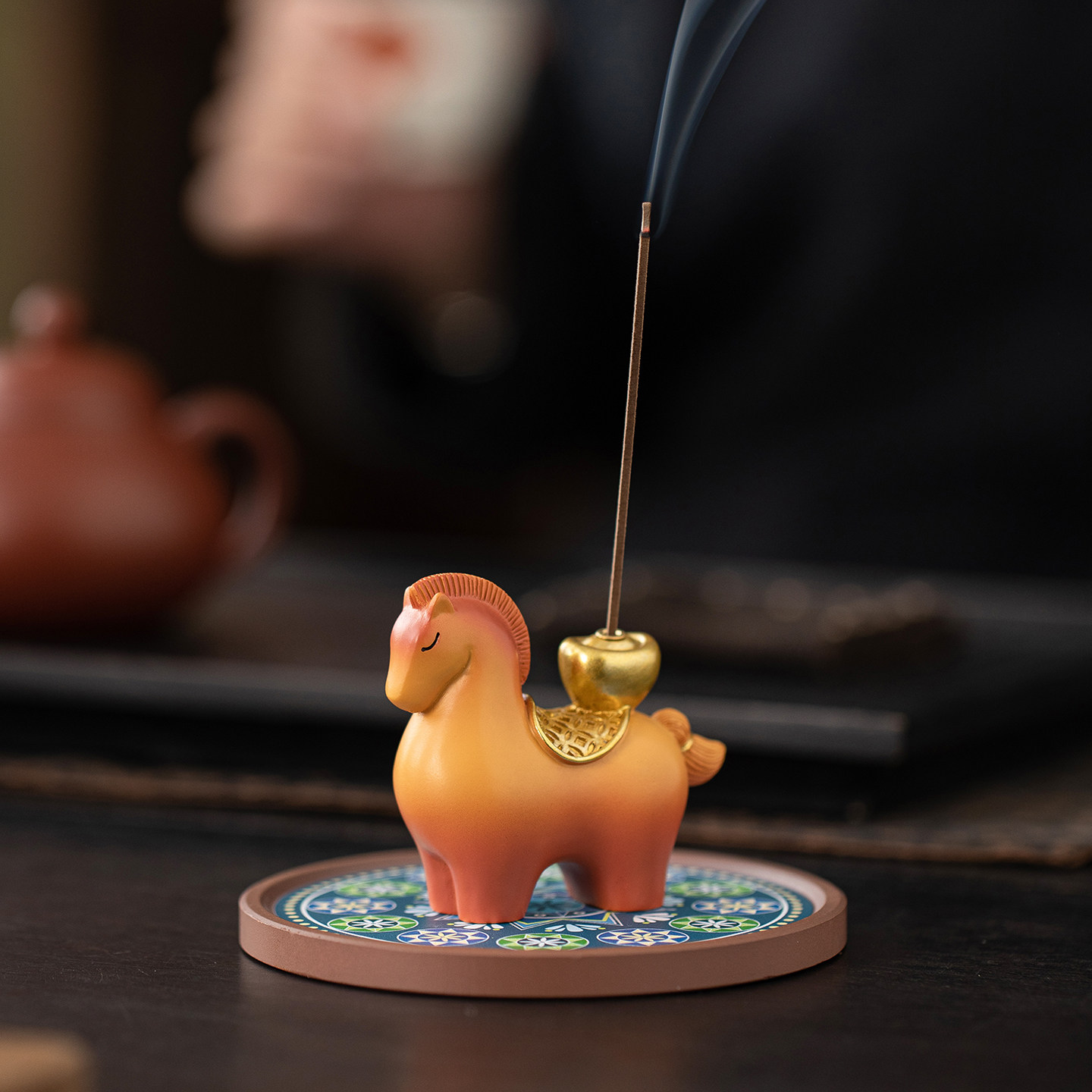 可爱小马线香插香座香托香薰炉摆件创意马上有钱元宝家居桌面装饰,淘宝优惠券,粉丝福利购,淘宝优惠卷