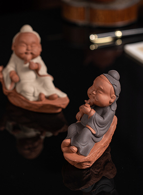 紫砂茶圣陆羽茶宠摆件