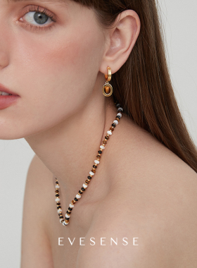 EVESENSE虎眼石玛瑙贝母串珠项链