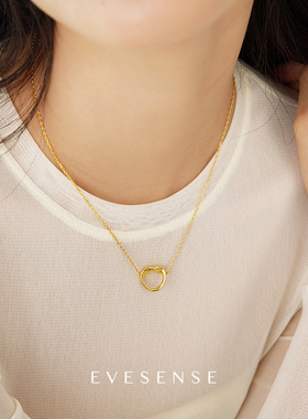 EVESENSE高级感打结金属锁骨链