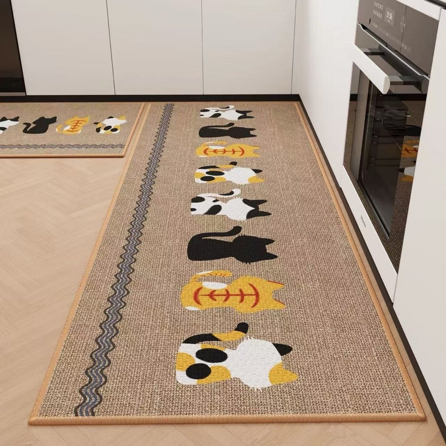 亚麻厨房地垫专用防滑防油吸水垫门口耐脏脚垫家用免洗长条地毯,淘宝优惠券,粉丝福利购,淘宝优惠卷
