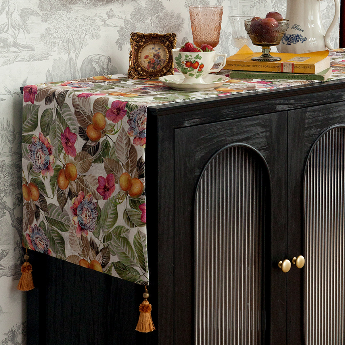 美式桌旗复古法式田园高级感电视柜桌布盖布边柜茶几长条床旗定制,淘宝优惠券,粉丝福利购,淘宝优惠卷