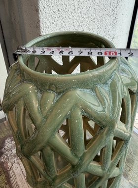 外贸出口绿色镂空大花瓶摆件 简约现代客厅落地插画器 烛台罩装饰