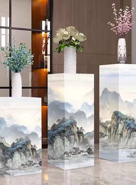 高端摆件底座客厅玄关雕塑工艺品落地式展示台底座立柱
