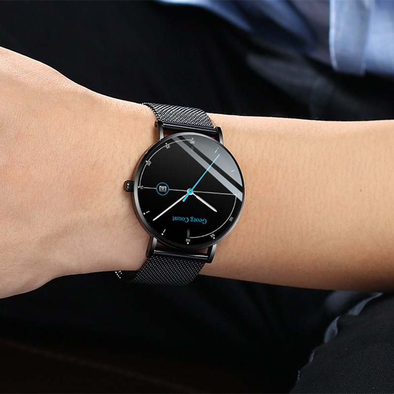 运动潮流简约学生虫洞概念全机械表 乔治伯爵手表国产腕表