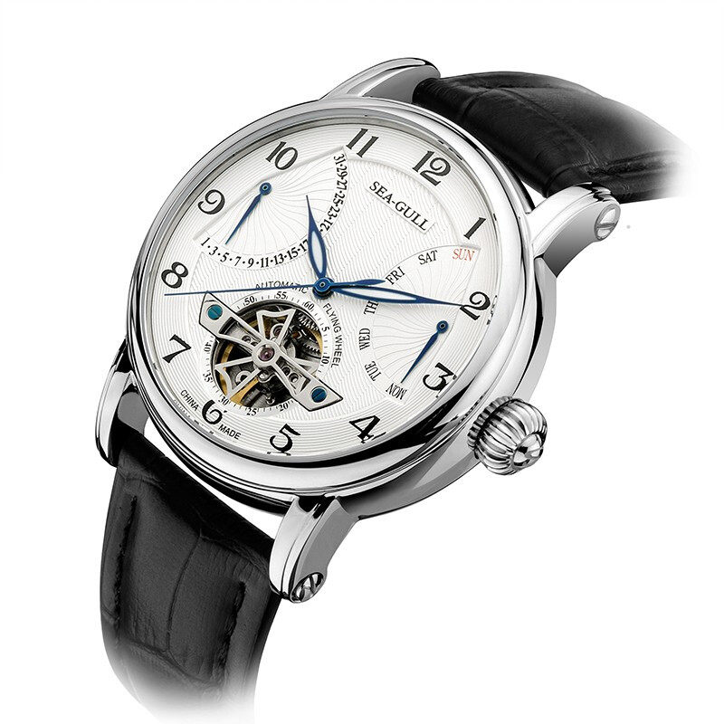 正品海鸥男真皮全自动机械男表 海鸥表云商合一国产腕表
