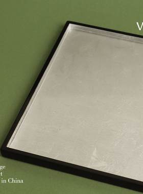 轻奢高档新中式银箔漆面茶几托盘