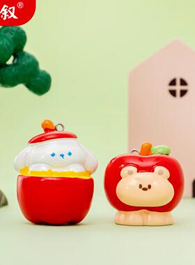 树脂创意立体水果动物摆件车载微景观小摆件diy钥匙扣挂件小礼品