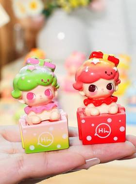彩绘迪莫潮玩礼物盒 diy摆件车载小挂件桌面礼物潮玩可爱萌粒盲盒