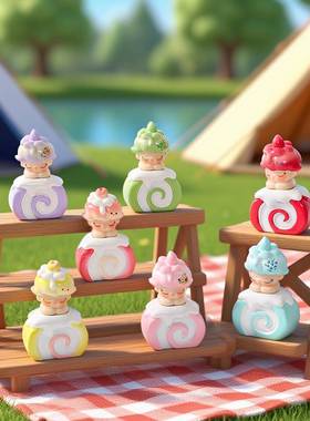 可爱迪迪春日蛋糕卷树脂摆件 diy装饰品配件直播盲盒盲袋配件