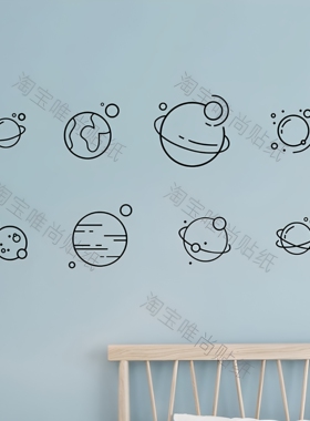 INS自粘星际宇宙星空太空科幻男孩房间装饰贴纸 星空宇宙浩瀚星球