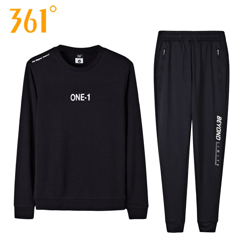 361 Sports Sweater Set Men's Spring Leisure Sports Pants Official Website Running Sports Suit Dad Winter Set