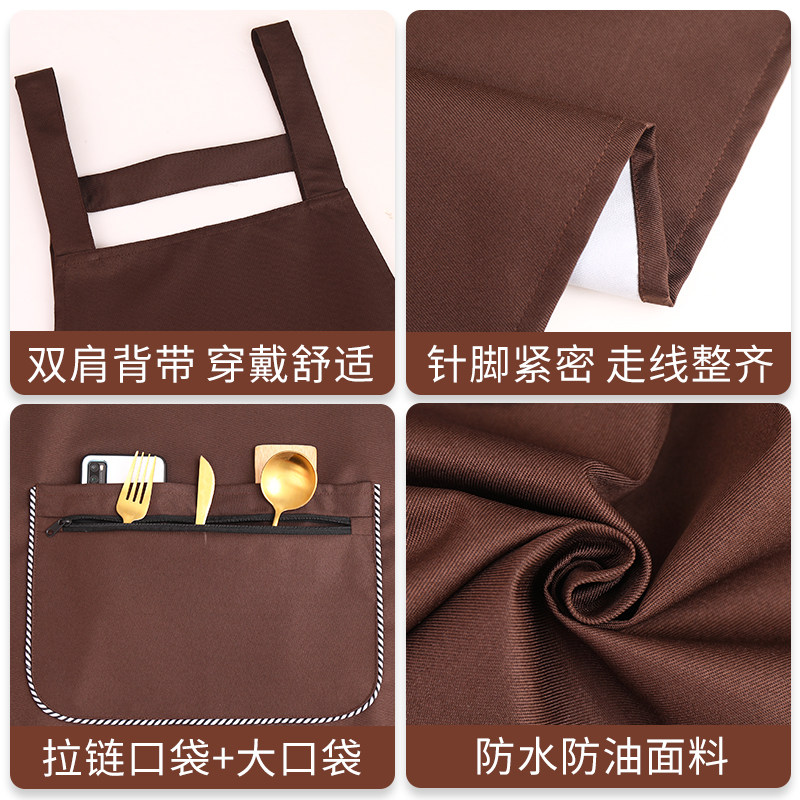 纯色简约防水防油围裙定制logo印字厨房女餐饮广告上班工作围腰男,淘宝优惠券,粉丝福利购,淘宝优惠卷