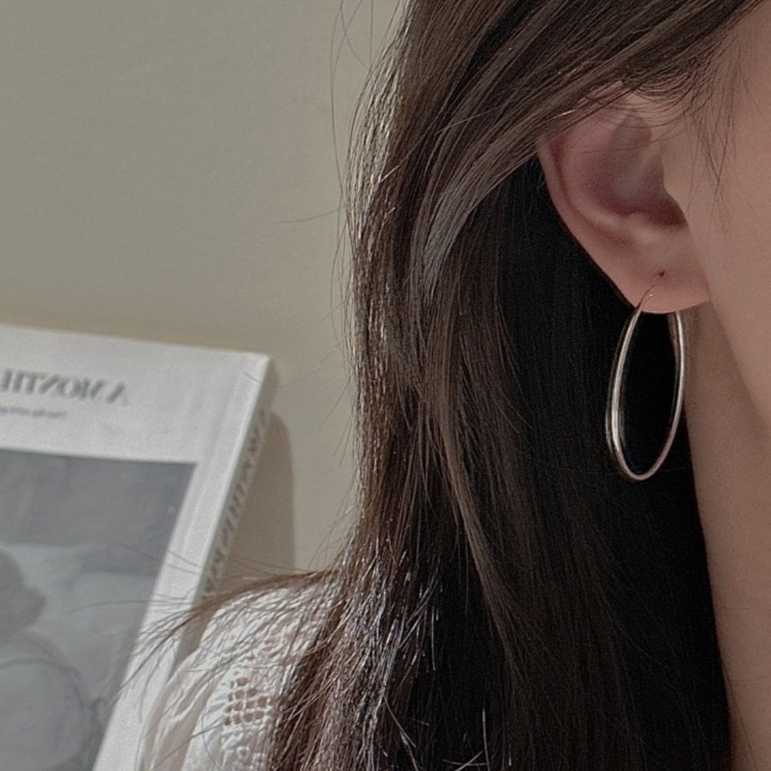 S925纯银简约百搭大圆圈耳环女冬季2026年新款大圈圈耳饰圆脸耳环,淘宝优惠券,粉丝福利购,淘宝优惠卷