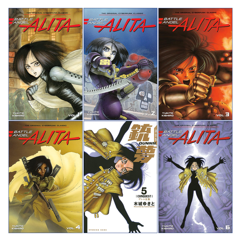 英文原版 Battle Angel Alita 阿丽塔 战斗天使系列6册 日本同名动漫漫画 Yukito Kishiro木城幸人 英文版 进口英语原版书籍