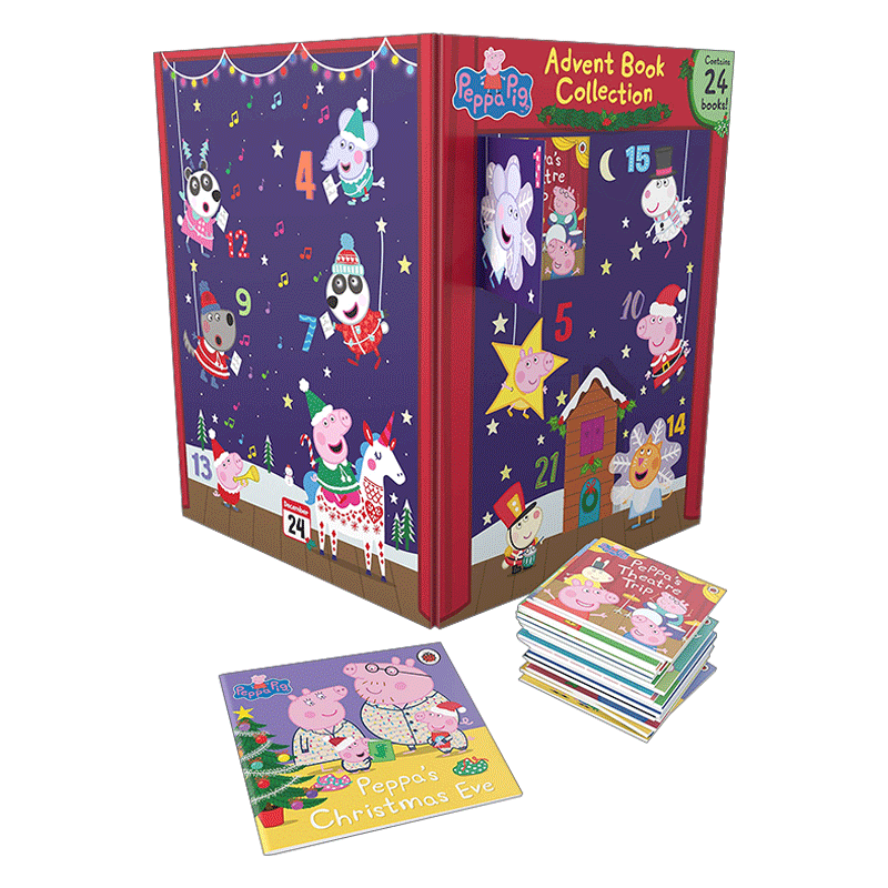 英文原版 Peppa Pig Advent Book Collection 小猪佩奇故事书合集24册 小猪佩奇节庆绘本 儿童卡通动画 英文版 进口英语原版书籍 - 图0