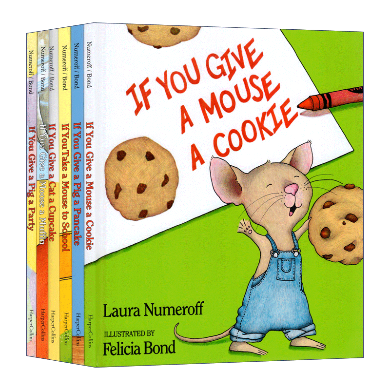 英文原版 If You Give a Mouse a Cookie 如果要是你给老鼠吃饼干 经典故事6本盒装 精装绘本Laura Nurmeroff 英文版 进口英语书籍