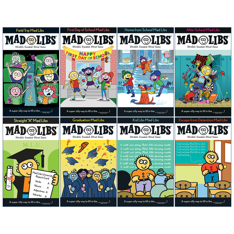 英文原版 Mad Libs-校园主题系列 8册 疯狂填词游戏 放学回家/放学后/毕业典礼/课堂逃跑/户外教学 英文版 进口英语原版书籍
