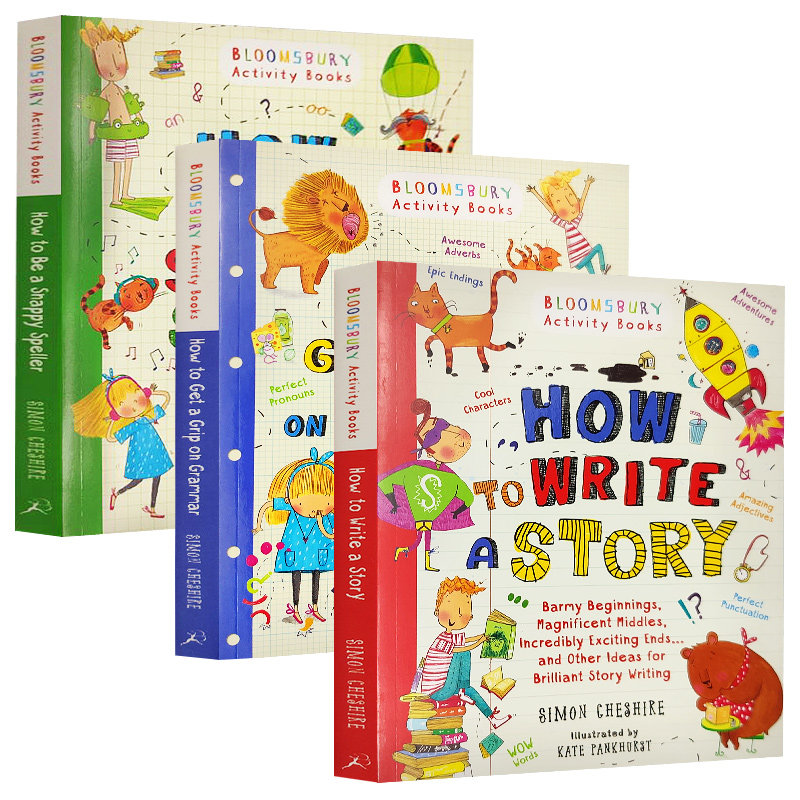 How To 英文原版 英语学习3本套装 write a story grammar spelling 写故事 语法 单词拼写7-9岁 Simon Cheshire 英文版进口英语书