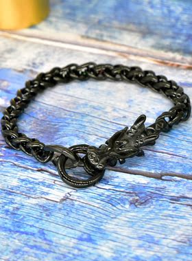 ins钛钢龙头嘻哈风配饰百搭手链