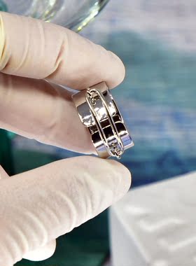 未来感卡扣情侣配饰钛钢戒指