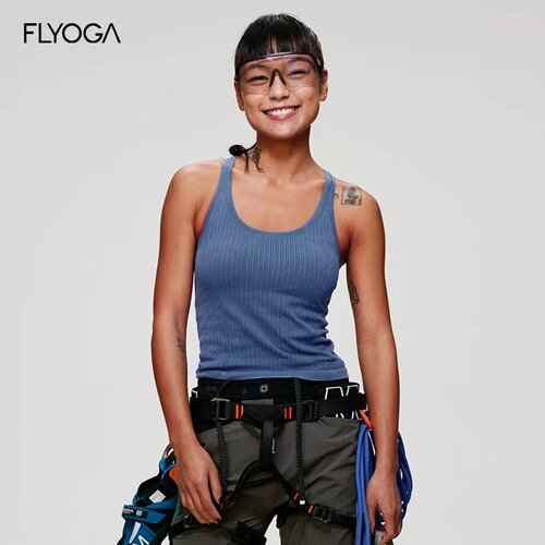 FLYOGA飞蓝瑜伽健身服背心带胸垫美背工字运动上衣尺码偏大33201 - 图0