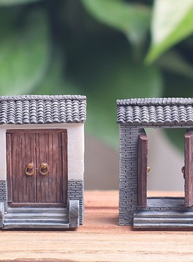 菁娇 树脂迷你庭院大门模型 苔藓微景观生态