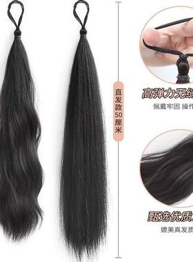 自绕发束百搭黑色马尾发圈
