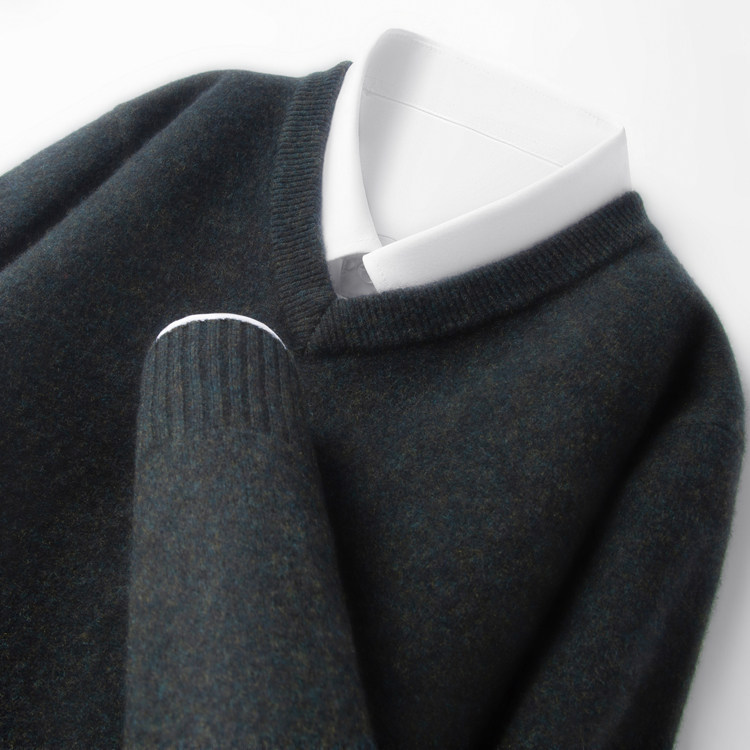 鄂尔多斯市100%纯山羊绒男士V领套头毛衣加厚商务冬季打底羊毛衫,淘宝优惠券,粉丝福利购,淘宝优惠卷